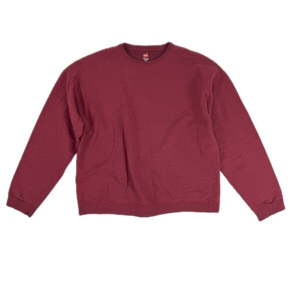 Burgundy Crew Neck Pullover Sweatshirt - Picture 3 of 7